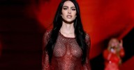 Amelia Gray Wears Sheer Drop-Back Dress & Puts Thong on Display in VSFS Photos
