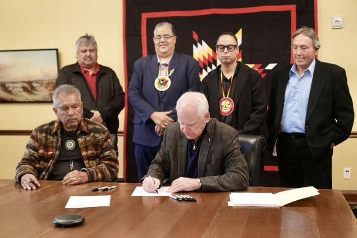 Walz signs tribal-state cannabis compact with Leech Lake Band