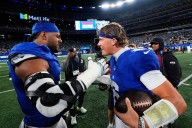 Cam Skattebo runs for 3 TDs and Jaxson Dart shines as the Giants beat the Eagles 34