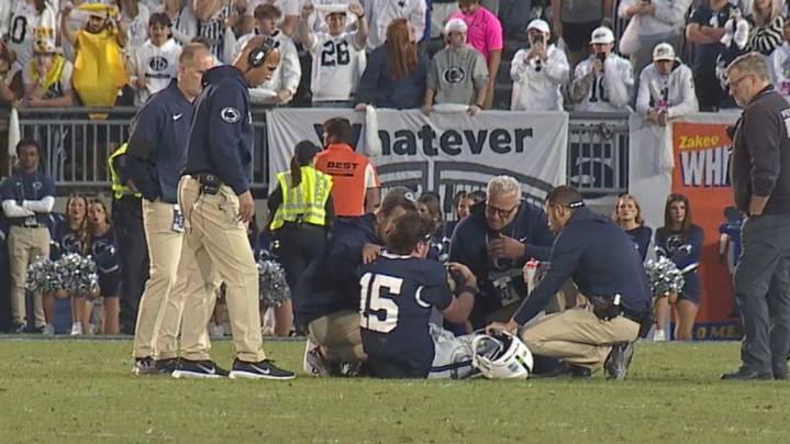 Drew Allar leaves Penn State's game vs. Northwestern with an apparent ankle injury