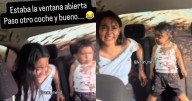Mujer comparte cómo su auto y sus hijos terminaron empapados por un conductor imprudente