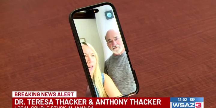 Local couple stuck in Jamaica during hurricane