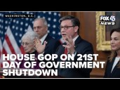 Mike Johnson speaks on 21st day of Government Shutdown