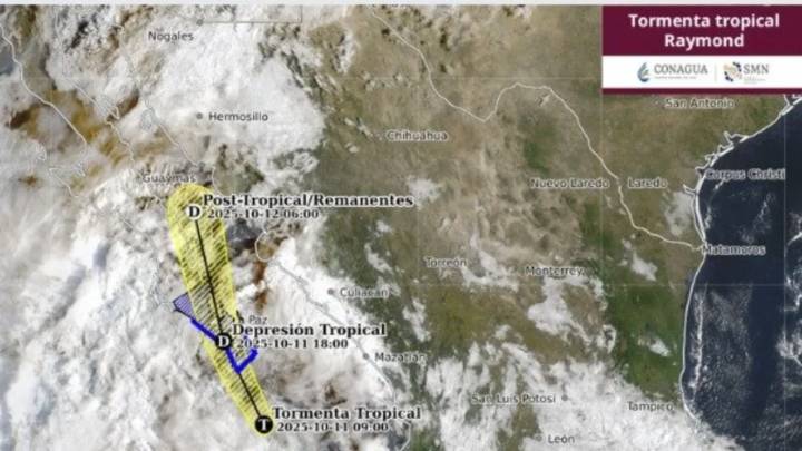 Tormenta Tropical Raymond mantiene trayectoria hacia Baja California Sur, prevén lluvia intensas