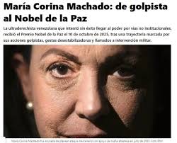 Internacional Antifascista capítulo Madrid, denuncia y condena degradación moral y política del Premio Nobel de la Paz