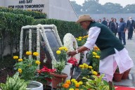 Rajnath Singh lays wreath at National Police Memorial