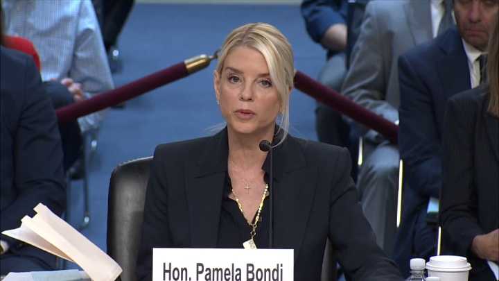 Bondi defends herself against Democratic criticism that she’s weaponized the Justice Department 