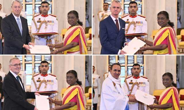 President Murmu Receives Credentials from Four Foreign Envoys