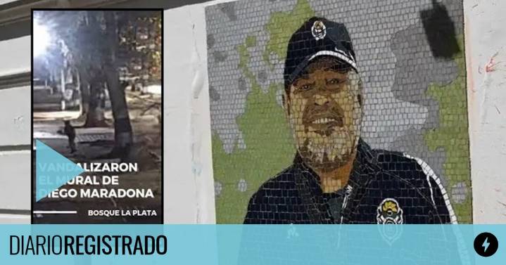 El video de quiénes vandalizaron el mural de Maradona en la cancha de Gimnasia