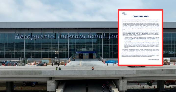 Aeropuerto Jorge Chávez: LAP exhorta al MTC a cumplir compromisos asumidos en mesa de trabajo