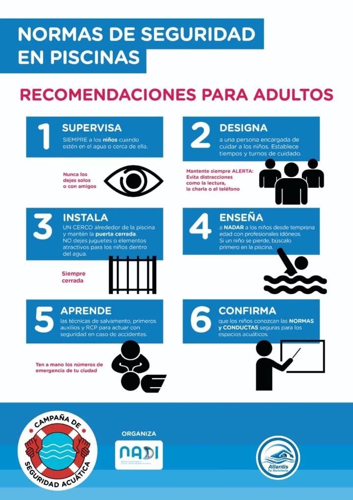 Importante campaña sobre seguridad acuática en natatorios de Junín