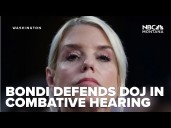Bondi defends DOJ's controversial moves, blames Democrats for government shutdown