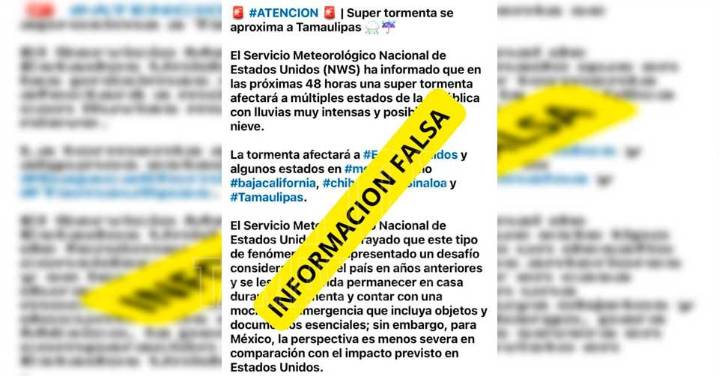 Desmienten informaci?n en Nuevo Laredo sobre s?per tormenta?