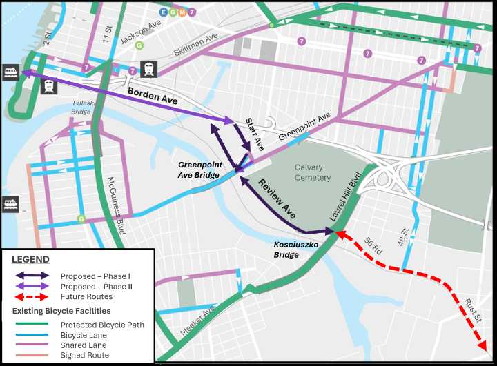 Nuevos carriles bici en Queens conectan con Brooklyn