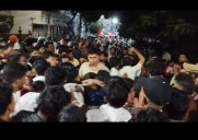 Hyderabad: Mob gathers in Chaderghat after Durga idol desecrated