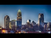 Sunset on a cloudy day in Uptown Charlotte
