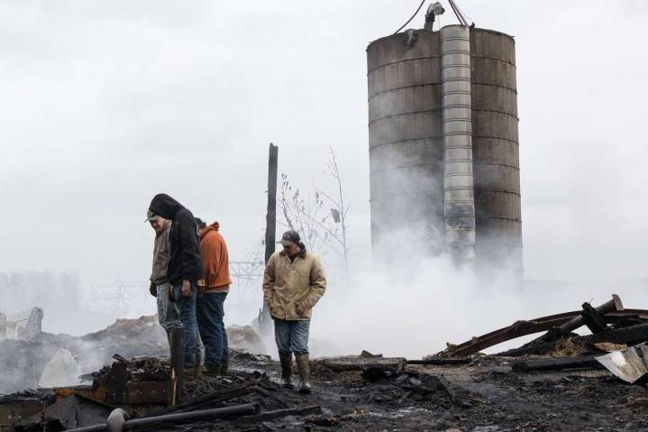 Large fire destroys Penn Township dairy barn