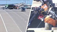 Video shows crash that left tow truck hanging from McKinney overpass
