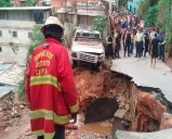 Rotura de tubo matriz genera un cráter en El Hatillo: 20 viviendas fueron desalojadas