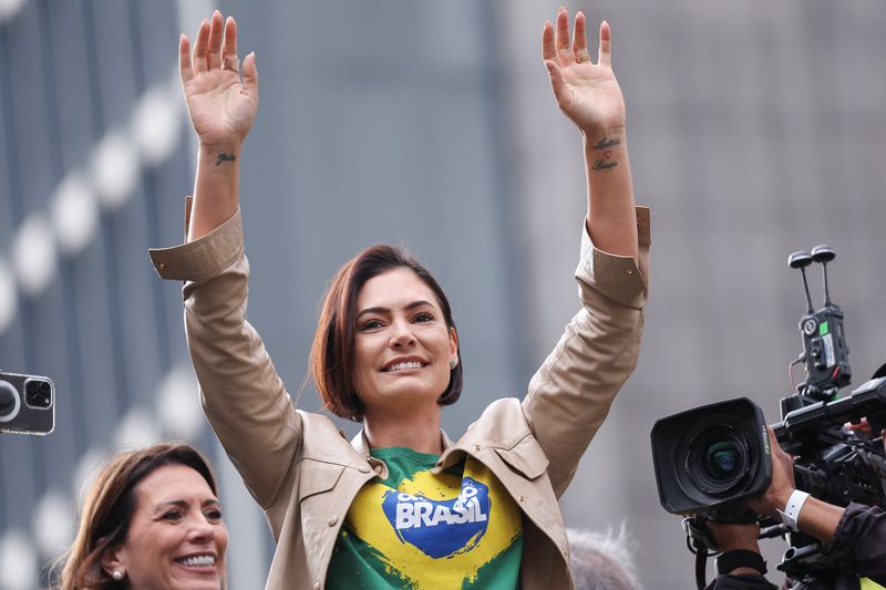 Michelle Bolsonaro tamps down talk of 2026 Brazil run as husband awaits prison