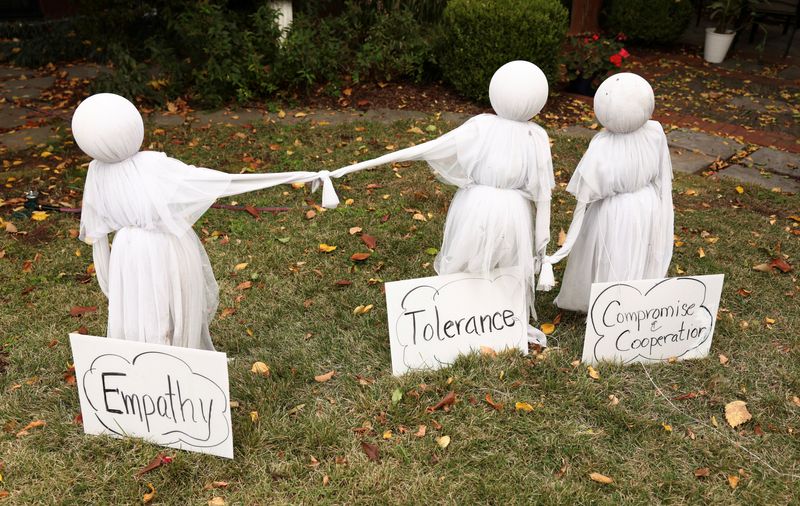 Washington Halloween displays show scariest thing for Democrats is Trump