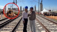 Claudia Sheinbaum y Delfina Gómez supervisan avance de obra del tren Ciudad de México