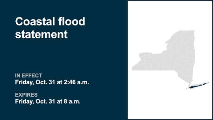NY weather: Coastal flood statement for part of New York until Friday morning