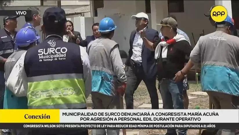 Municipalidad de Surco denunciará a María Acuña ante Comisión de Ética por agresiones a trabajadores ediles