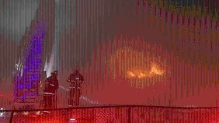 Worcester MA fire at strip mall on Main Street