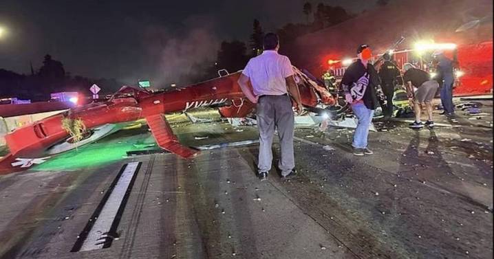 Sacramento helicopter crash sees air ambulance flip leaving woman trapped under wreckage