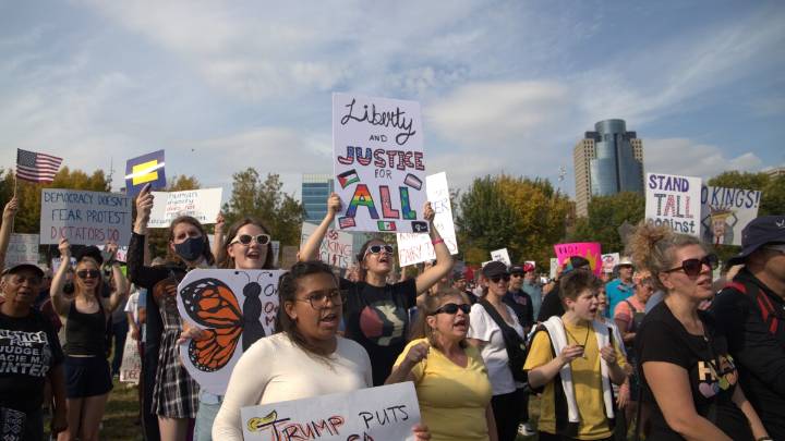 Communities across Greater Cincinnati join in 'No Kings' protests
