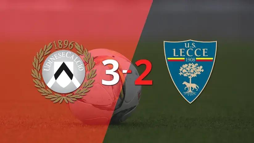Serie A: Partido de alta intensidad concluye con Udinese superando a Lecce 3