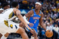 Deadspin | Shai Gilgeous-Alexander (55) leads Thunder to 2OT win in Finals rematch