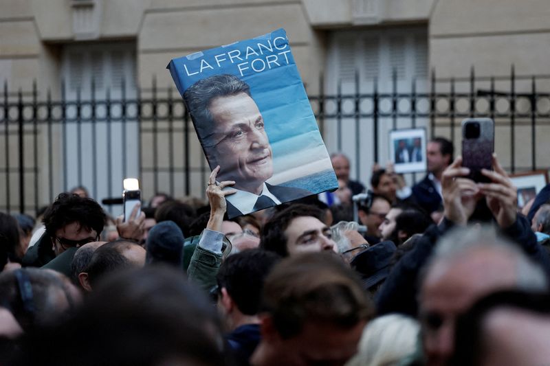 Former French President Sarkozy arrives at prison to start 5
