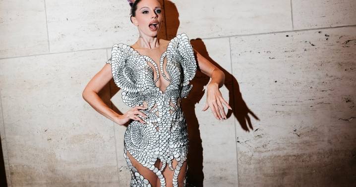 Julia Fox Steps Out in Intricate Sheer Dress