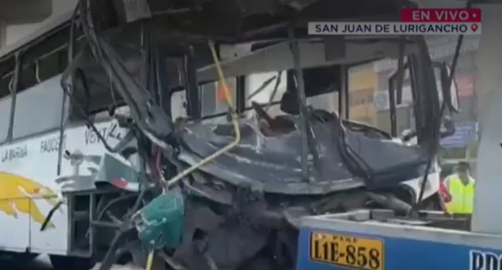 San Juan de Lurigancho: bus impacta contra columna del Metro de Lima y deja 15 heridos