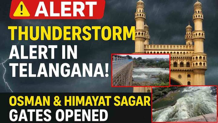 Osman Sagar and Himayat Sagar Gates Opened; Thunderstorm Alert For Hyderabad