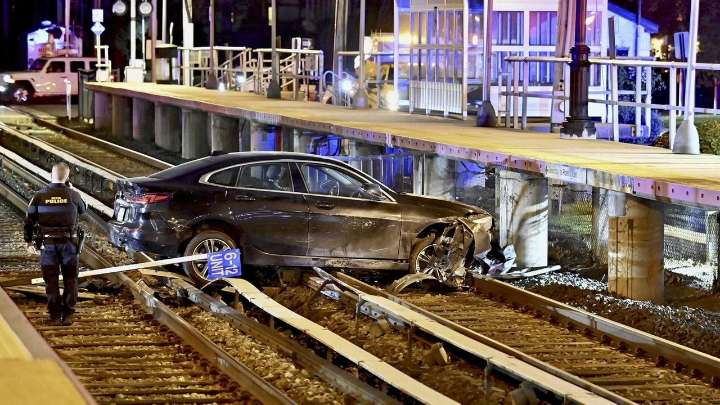Former Adelphi president crashes vehicle onto LIRR tracks, faces DWI charge