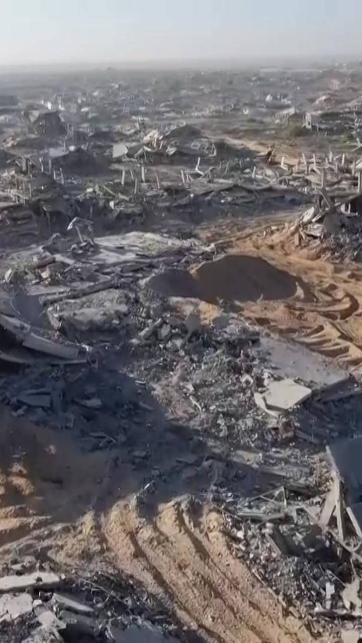 Drone images show massive destruction in southern Gaza City