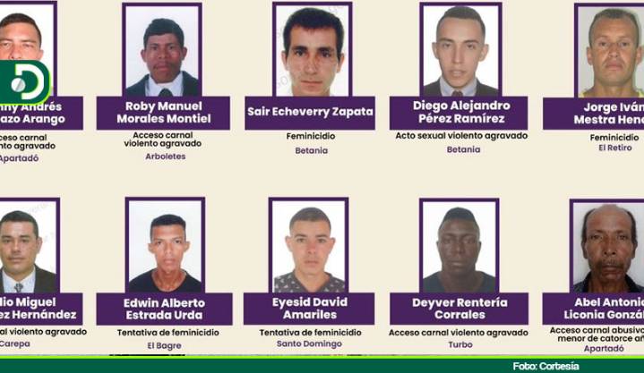 Este es cartel de los más buscados por delitos contra mujeres y niños en Antioquia