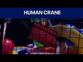 Dave & Buster's human crane, Halloween, 99 to Beat: Good Day Austin Round