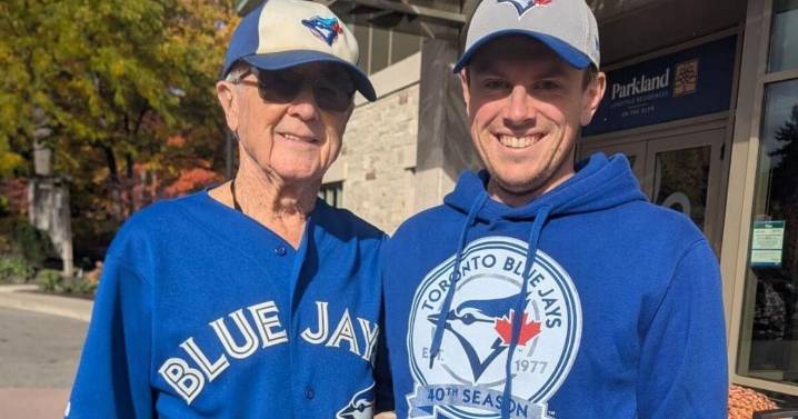 His grandfather introduced this fan to baseball and the Blue Jays. Now they savour the World Series run together