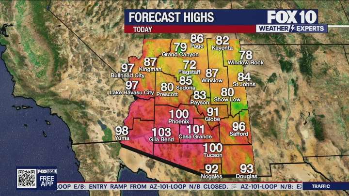 Arizona weather forecast: Warmer-than-normal highs in the state