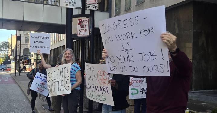 Federal workers rally in downtown Cincinnati to protest shutdown, job cuts