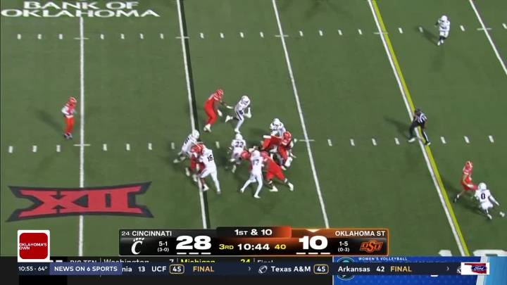 Oklahoma State falls to #24 Cincinnati 49
