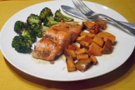Quick Fix: Sheet Pan Orange-Honey Salmon with Broccoli and Sweet Potatoes