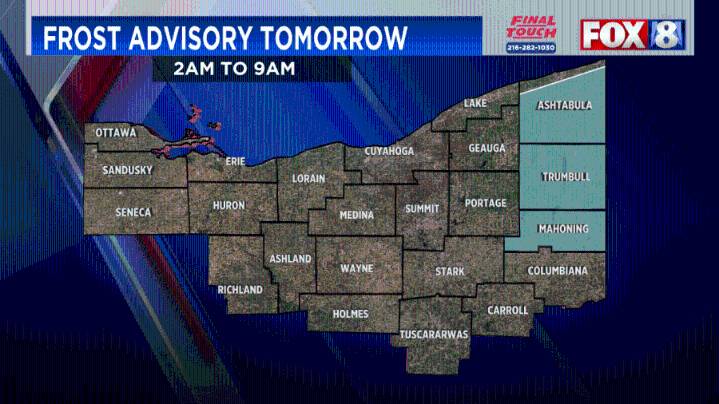 Season’s first Frost Advisory hits NE Ohio counties