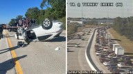 Rollover crash causing significant backup on Hardy Toll Road near FM 1960