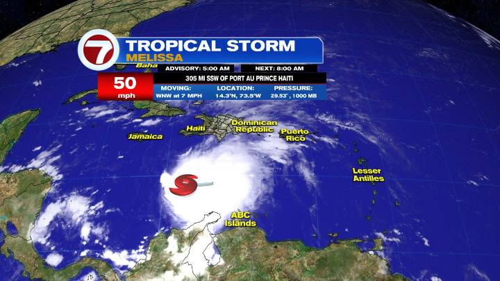 Tropical Storm Melissa brings flood risk to Haiti, Dominican Republic and Jamaica