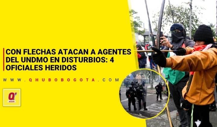 Con flechas atacan a agentes del UNDMO en disturbios: 4 oficiales heridos